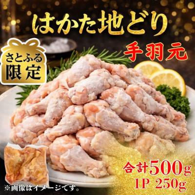 ふるさと納税 大川市 [さとふる限定]福岡県ブランド鶏_はかた地どり手羽元 合計500g 250g×2P(大川市)