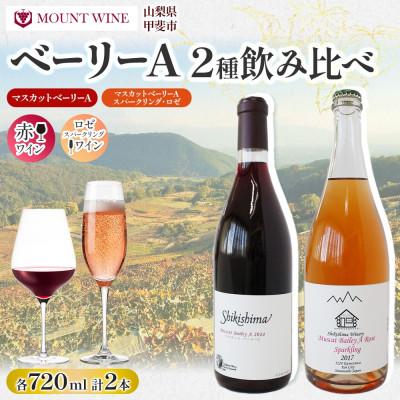 ふるさと納税 甲斐市 ベーリーA 2種 720ml×各1本 赤 ロゼ スパークリングワイン 飲み比べセット 自家栽培
