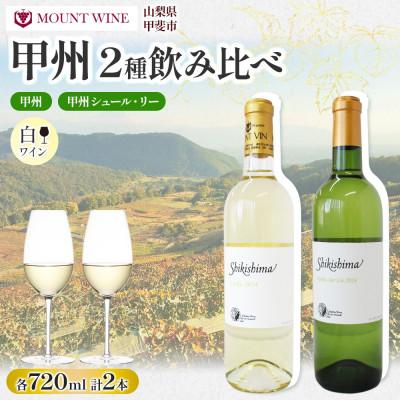 ふるさと納税 甲斐市 甲州 2種 720ml×各1本 シュール・リー 白ワイン 飲み比べセット 自家栽培 敷島醸造