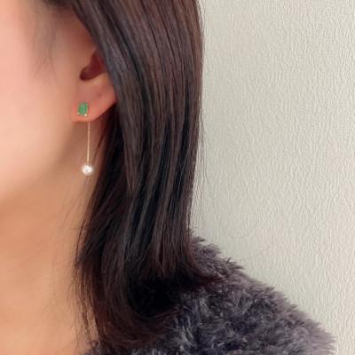 ふるさと納税 中央市 K18アコヤパールチェーンピアスキャッチ 1ペア(両