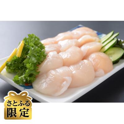 ふるさと納税 北見市 [さとふる限定]2代目漁師の厳選した天然無添加片貝帆立2枚と無添加お刺身帆立200g