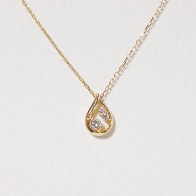 ふるさと納税 甲斐市 K18 0.05ct しずく型ダイヤモンドペンダント【BQ-214】の画像