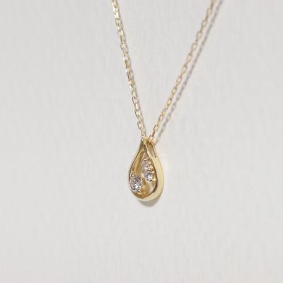ふるさと納税 甲斐市 K18 0.05ct しずく型ダイヤモンドペンダント【BQ-214】の画像