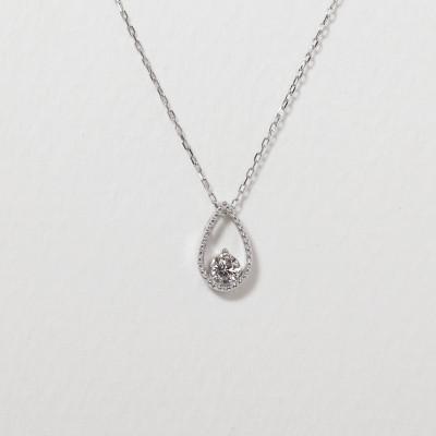 ふるさと納税 甲斐市 プラチナ 0.10ct しずく一粒ダイヤモンドペンダント【BQ-219】の画像