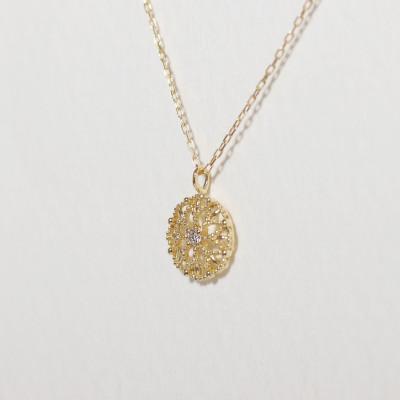 ふるさと納税 甲斐市 K18 0.01ct フラワーダイヤモンドペンダント【BQ-223】の画像