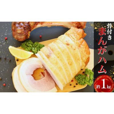 ふるさと納税 東松島市 まんがハム 1kg (1kg×1本)骨付きハム