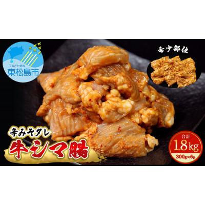ふるさと納税 東松島市 [小分け]味付き ホルモン 牛シマ腸 冷凍 辛みそ味 1.8kg(300g×6パック)