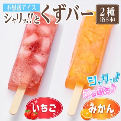 ふるさと納税 羽島市 シャリッ!!と葛バー2種セット(いちご・みかん 各5本 計10本)