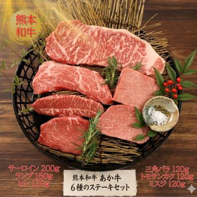ふるさと納税 阿蘇市 熊本県産あか牛6種のステーキセット(阿蘇市)