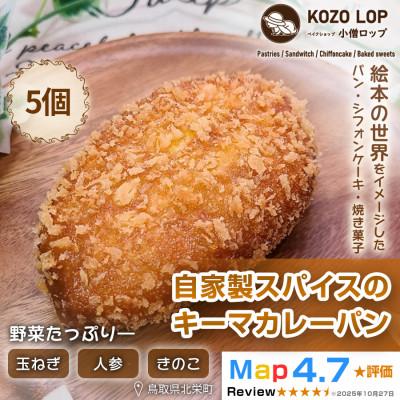 ふるさと納税 北栄町 [子供も大好き!人気ナンバー1!]自家製スパイスのキーマカレーパン5個