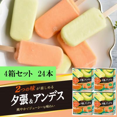 ふるさと納税 矢巾町 フタバ食品 メロンの季節 夕張&amp;アンデス 4箱セット 計24本