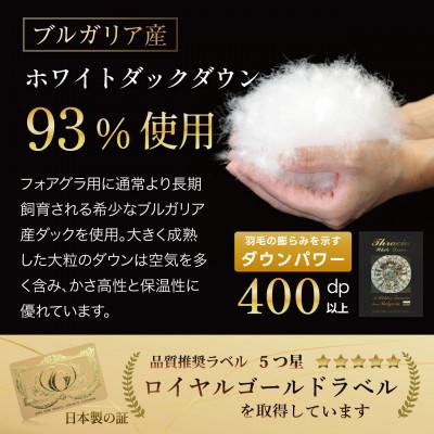ふるさと納税 韮崎市 羽毛布団 合掛け シングル 洗える 中厚 春秋用 ホワイトダウン93% 0.8kg 無地 ネイビー_2