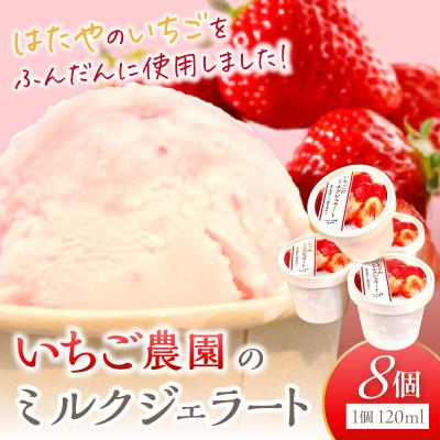 ふるさと納税 加古川市 いちご農園のいちごミルクジェラート 8個セット