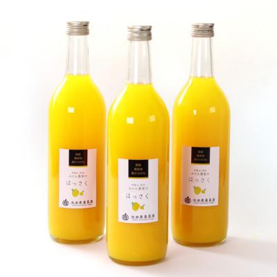 ふるさと納税 太地町 無添加はっさくジュース720ml3本 100%ストレートジュース 柑橘・果汁[ikd254sato]
