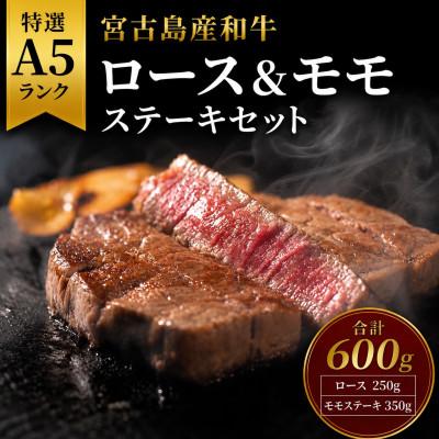 ふるさと納税 宮古島市 特選A5ランク 宮古島産和牛ロース&amp;モモステーキセット 約600g(ロース250g・モモ350g)