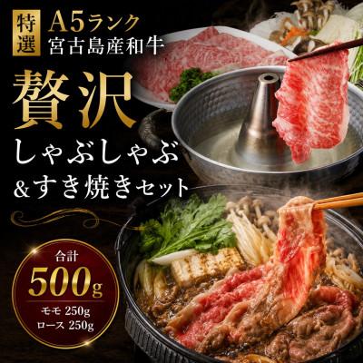 ふるさと納税 宮古島市 宮古島産和牛 贅沢しゃぶしゃぶ&amp;すき焼きセット 約500g(モモ250g・ロース250g)