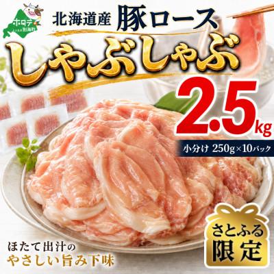 ふるさと納税 別海町 [さとふる限定]豚ロース しゃぶしゃぶ用 2.5kg(小分け250g×10パック)北海道産 冷凍豚肉