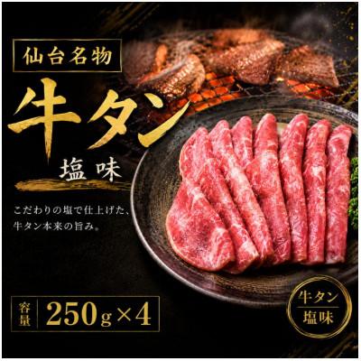ふるさと納税 涌谷町 成型牛たん 塩味 250g×4