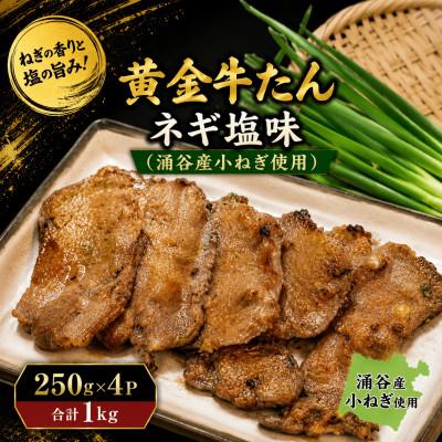 ふるさと納税 涌谷町 黄金牛たんネギ塩味(涌谷産小ねぎ使用) 250g×4