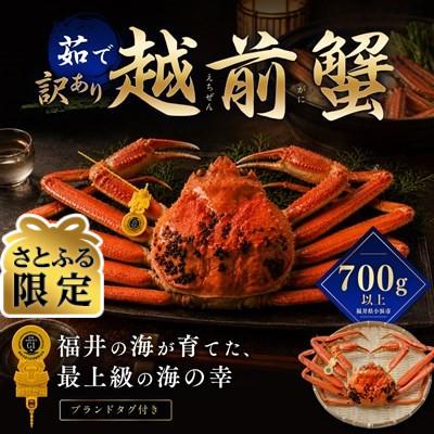 ふるさと納税 小浜市 [さとふる限定][訳あり]越前がに 茹で 700g以上 1杯 福井県産ズワイガニ 脚折れ・欠け