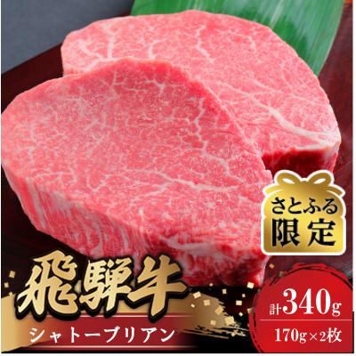 ふるさと納税 瑞穂市 [さとふる限定][希少部位]飛騨牛シャトーブリアン170g×2枚 贅沢ヒレステーキ