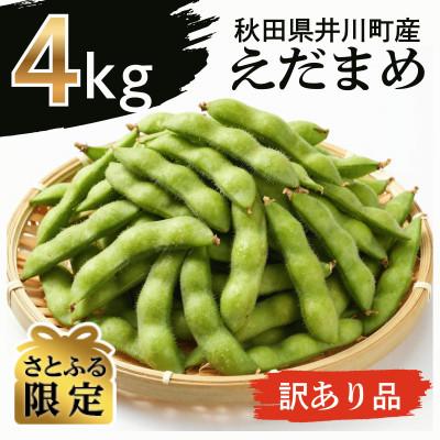 ふるさと納税 井川町 [さとふる限定]えだまめ 計4kg 秋田県 井川町産 [訳あり無選別品]