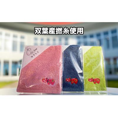 ふるさと納税 双葉町 [エアーかおる]なでしこハンカチ3枚 福島赤べこ刺繍入り(ピンク・グリーン・ブルー)綿100%