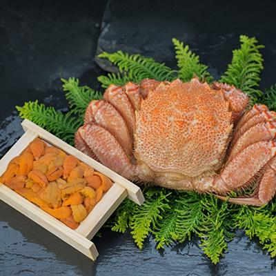 ふるさと納税 釧路市 ボイル毛ガニ500g×1尾&amp;生うに折100g