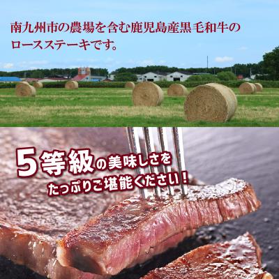 ふるさと納税 南九州市 鹿児島県産黒毛和牛5等級ロースステーキ2枚｜y-sf｜02