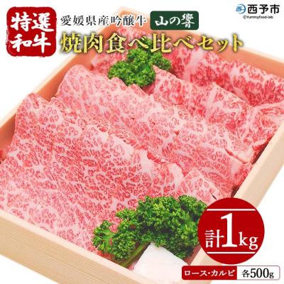 ふるさと納税 西予市 &lt;愛媛県産吟醸牛「山の響」和牛焼肉食べ比べセット(国産黒毛和牛)&gt; 国産 ロース カルビ やきにく