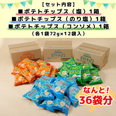 ふるさと納税 士幌町 ポテトチップス 塩 のり塩 コンソメ 計36袋