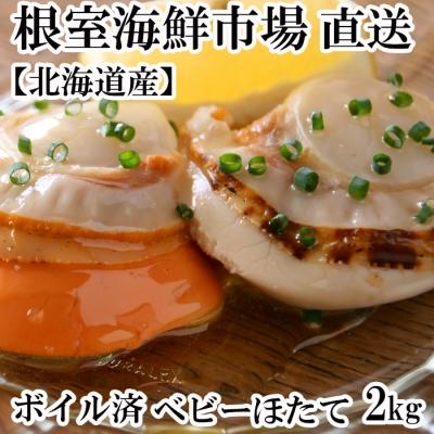 ふるさと納税 根室市 ボイル済ベビーほたて1kg×2P(計160〜200玉)