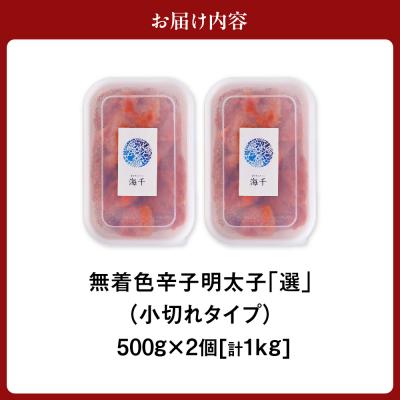 ふるさと納税 宗像市 【一週間以内に発送】無着色辛子明太子「選」500g&times;2個セット(小切れタイプ)【海千】_HA0249