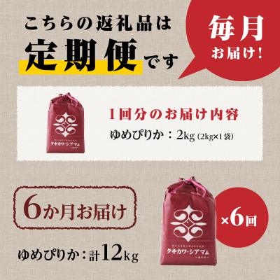ふるさと納税 滝川市 【令和6年産】6ヶ月連続お届け!ゆめぴりか2kg