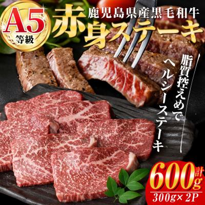 ふるさと納税 曽於市 上質な赤身肉をどうぞ!A5黒毛和牛赤身ステーキ600g