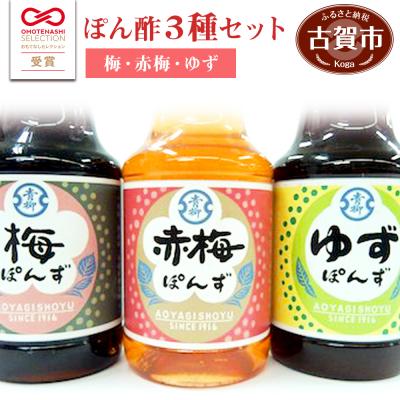 ふるさと納税 古賀市 ぽん酢セット(梅・赤梅・ゆず) 青柳醤油