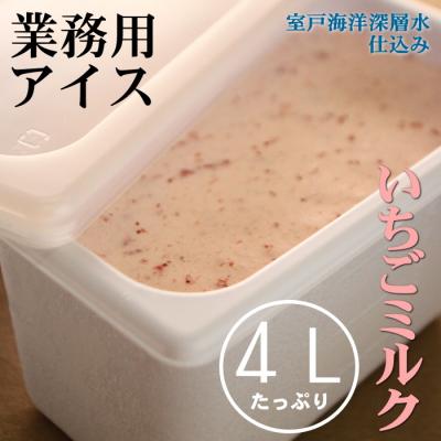 ふるさと納税 室戸市 いちごミルク4L 業務用アイスクリーム