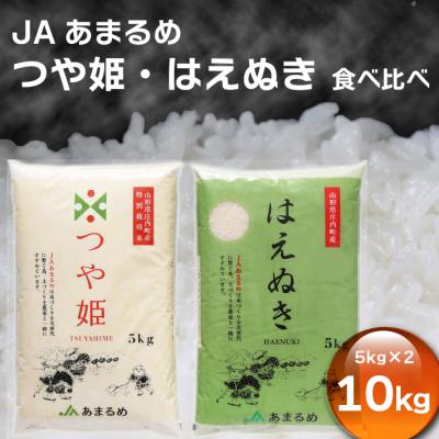 ふるさと納税 庄内町 JAあまるめ つや姫・はえぬき 食べ比べ 5kg×2袋 令和7年産 2025年産 ブランド米