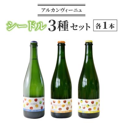 ふるさと納税 東御市 [アルカンヴィーニュ]シードル 3種セット(シードル・ゆずシードル・アプリコットシードル)