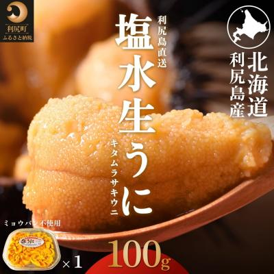 ふるさと納税 利尻町 [2026年発送受付]利尻島産 天然塩水生うに100g 利尻昆布育ちの旨みウニ(100g×1)