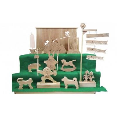 ふるさと納税 美濃加茂市 木製の五月人形 3段飾り 箱入 (エンジュの木) 大