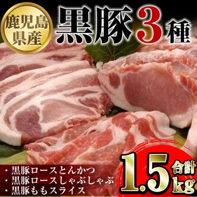 ふるさと納税 肝付町 鹿児島県産 黒豚ロースセット 1.5kg