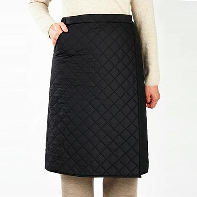ふるさと納税 横瀬町 メリノン「キルティング巻きスカート」M/ブラック/レディース