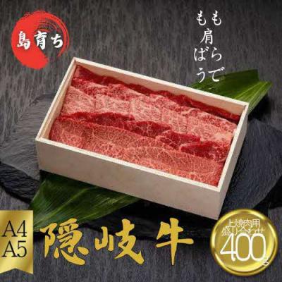 ふるさと納税 知夫村 [隠岐牛 上焼肉盛合セット400g]島生まれ島育ちのブランド黒毛和牛 黒毛和牛