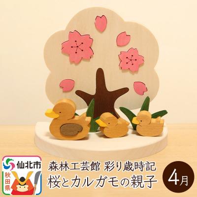 ふるさと納税 仙北市 彩り歳時記4月 桜とカルガモの親子[あきた芸術村 森林工芸館]|02_wrb-031601