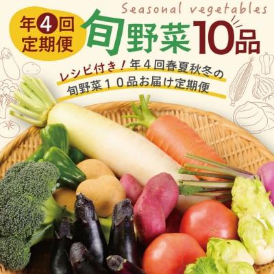 ふるさと納税 室戸市 レシピ付き! 年4回春夏秋冬の旬野菜10品お届け野菜定期便 野菜セット