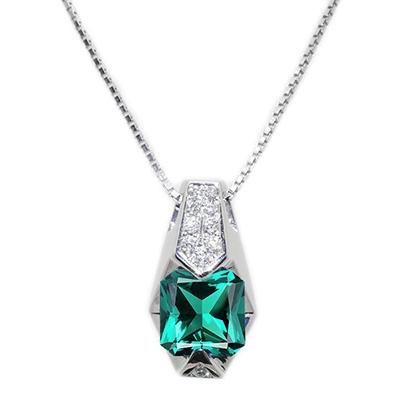 ふるさと納税 京都市 [京セラ]クレサンベール[エメラルド・天然ダイヤモンド]ペンダント[5月誕生石](ジュエリー)