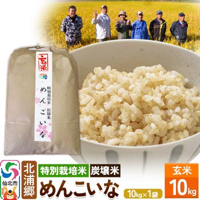 ふるさと納税 仙北市 [特別栽培米 炭壌米 めんこいな]令和5年産 玄米 10kg|02_kum-060101