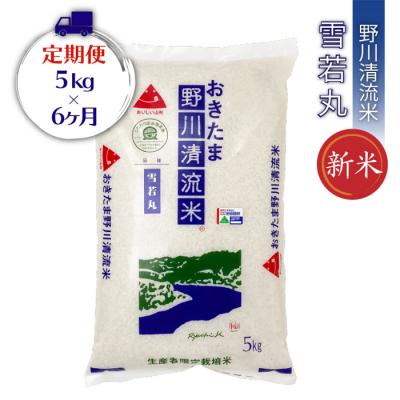 ふるさと納税 長井市 [定期便6ヶ月][令和7年産新米][特別栽培米]野川清流米「雪若丸」5kg×1袋×6ヶ月