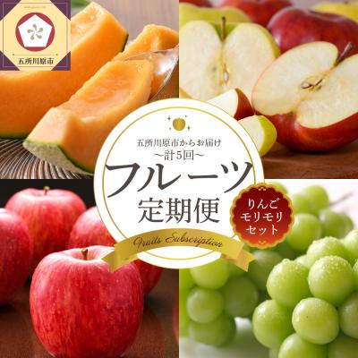 ふるさと納税 五所川原市 [8月発送開始]フルーツ定期便 5回 りんごモリモリセット[訳あり]メロン マスカット りんご